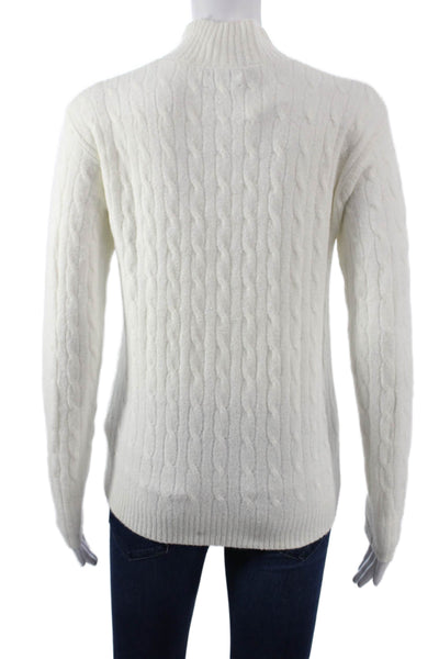 J Crew Womens Pullover Sweater White Mock Neck Long Sleeve Acrylic Size XS
