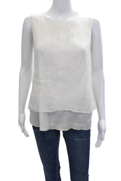 Fabiana Filippi Women Basic Tank White Round Neck Nylon Blend Size M