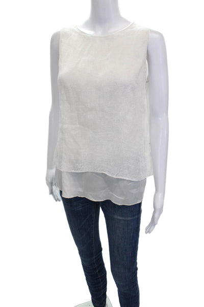 Fabiana Filippi Women Basic Tank White Round Neck Nylon Blend Size M