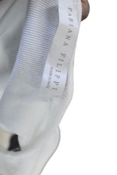 Fabiana Filippi Women Basic Tank White Round Neck Nylon Blend Size M