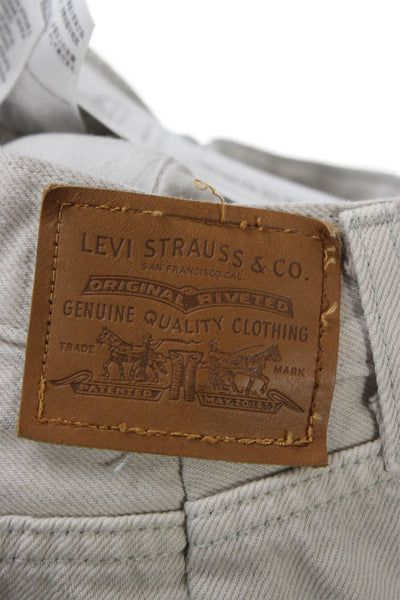 Levis Womens Wide-Leg Jeans Beige Cotton Blend Button Closure Size 27