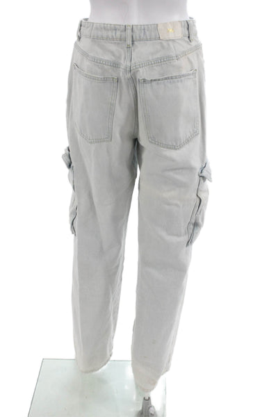 Zara Women Boyfriend Jeans Blue Mid Rise Cotton Size 26