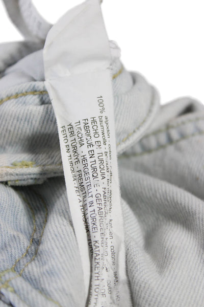 Zara Women Boyfriend Jeans Blue Mid Rise Cotton Size 26