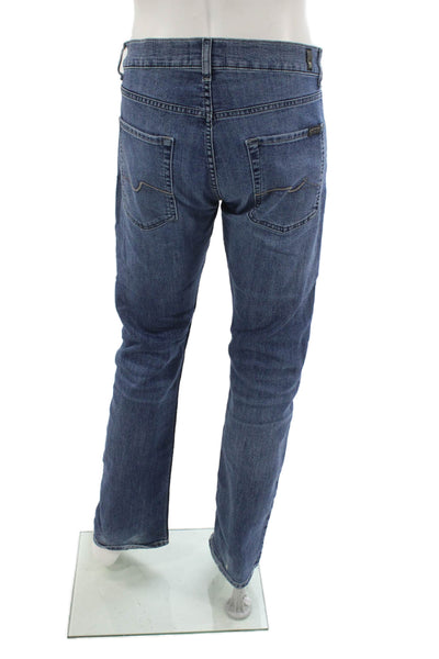 7 For All Mankind Mens Straight Jeans Blue Cotton Size 32