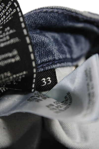 7 For All Mankind Mens Straight Jeans Blue Cotton Button Size 33