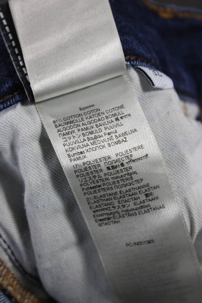 7 For All Mankind Mens Straight Blue Jeans Cotton Blend Button Size 32