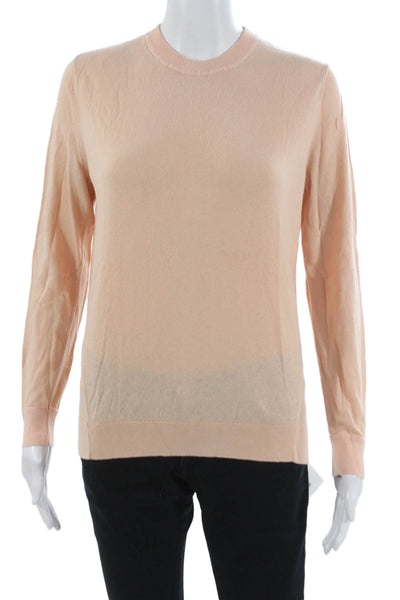 Lululemon Women Crew Neck Cotton Blend Pullover Sweater Pink Long Sleeve Size S