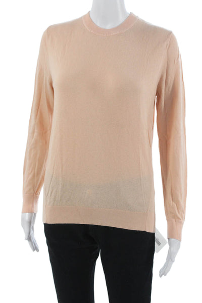 Lululemon Women Crew Neck Cotton Blend Pullover Sweater Pink Long Sleeve Size S
