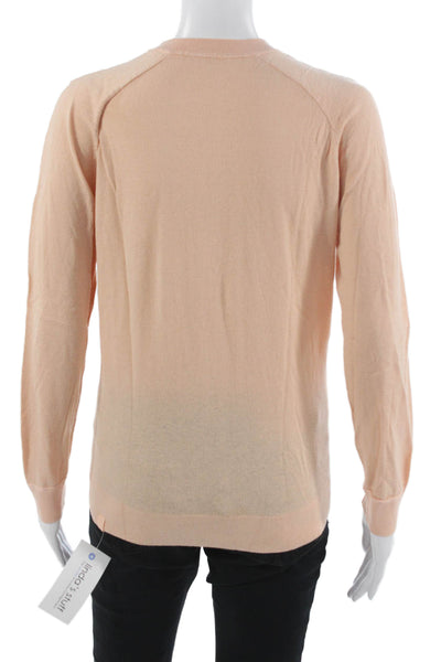 Lululemon Women Crew Neck Cotton Blend Pullover Sweater Pink Long Sleeve Size S