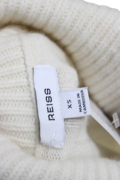 Reiss Womens Pullover Sweater Ivory Wool Turtleneck Long Sleeve Size XS