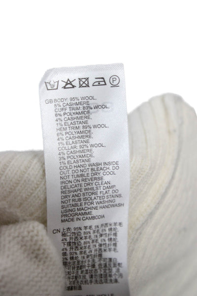 Reiss Womens Pullover Sweater Ivory Wool Turtleneck Long Sleeve Size XS