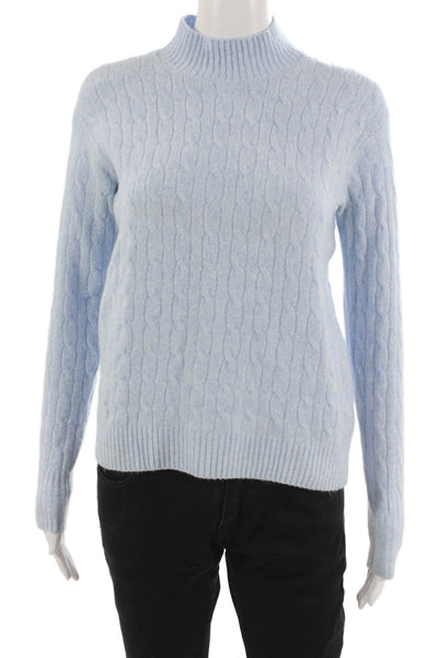 J Crew Women Mock Neck Pullover Sweater Blue Acrylic Long Sleeve Size XS