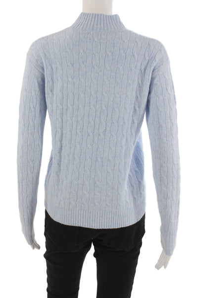J Crew Women Mock Neck Pullover Sweater Blue Acrylic Long Sleeve Size XS
