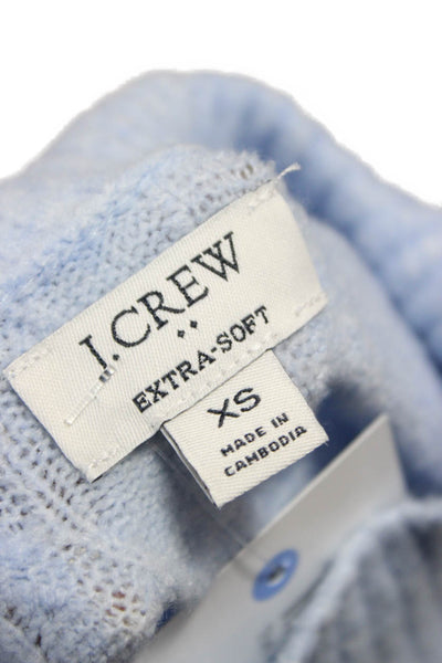 J Crew Women Mock Neck Pullover Sweater Blue Acrylic Long Sleeve Size XS