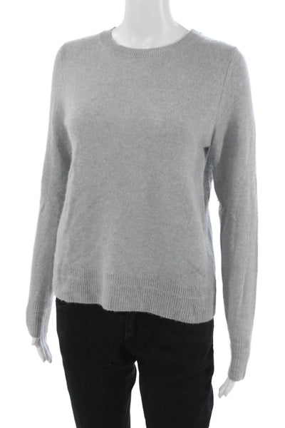 360 Cashmere Women Pullover Sweater Cashmere Gray Crew Neck Size S