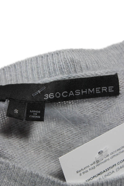 360 Cashmere Women Pullover Sweater Cashmere Gray Crew Neck Size S