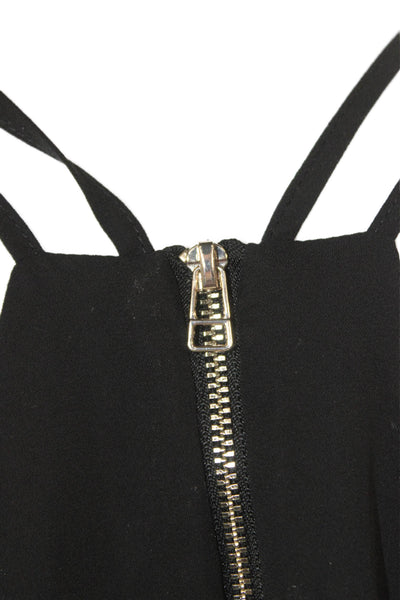 Muche Et Muchette Women Basic Sleeveless V-Neck Zip Polyester Tank Size S
