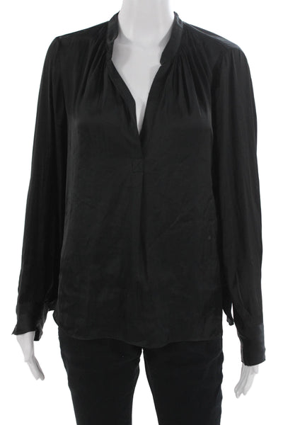 Zadig & Voltaire Women Tunic Black V-Neck Long Sleeve Polyester Size M