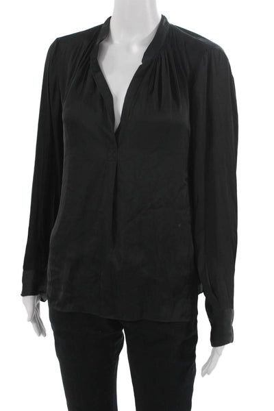 Zadig & Voltaire Women Tunic Black V-Neck Long Sleeve Polyester Size M