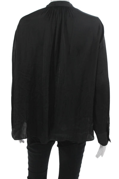 Zadig & Voltaire Women Tunic Black V-Neck Long Sleeve Polyester Size M