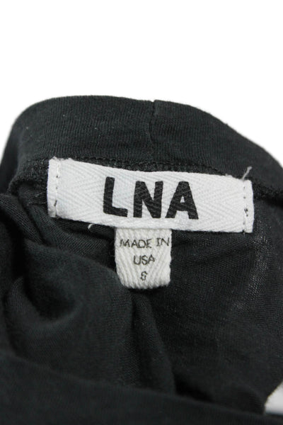 LNA Womens Basic Scoop Neck Long Sleeve Cotton T-Shirt Gray Size S