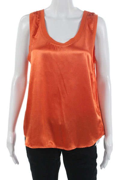 LA Made Womens Sleeveless Scoop Neck Viscose Basic Tank Orange Size S