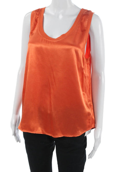 LA Made Womens Sleeveless Scoop Neck Viscose Basic Tank Orange Size S