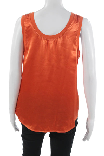 LA Made Womens Sleeveless Scoop Neck Viscose Basic Tank Orange Size S
