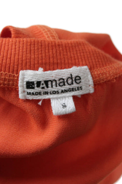 LA Made Womens Sleeveless Scoop Neck Viscose Basic Tank Orange Size S