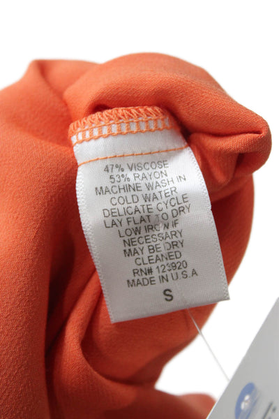 LA Made Womens Sleeveless Scoop Neck Viscose Basic Tank Orange Size S