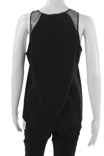 Cooper & Ella Women Camisole V Neck Black Polyester Sleeveless Solid Size M