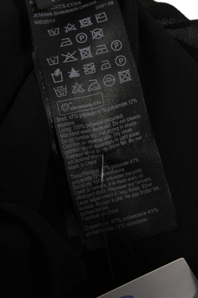 Allsaints Women Black Shift Dress Long Sleeve Round Neck Size 10