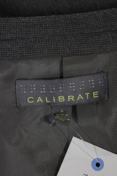 Calibrate Mens Blazer Gray Polyester Size L