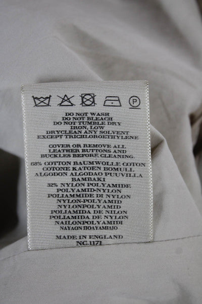 Burberry Mens Rain Coat Beige Cotton Button Size L