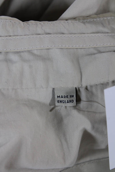Burberry Mens Rain Coat Beige Cotton Button Size L