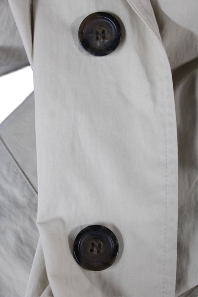 Burberry Mens Rain Coat Beige Cotton Button Size L