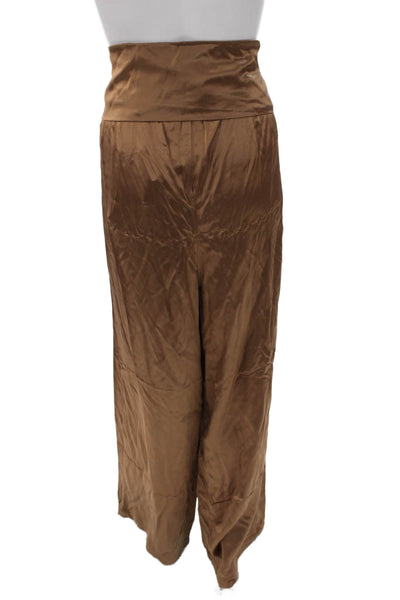 Nonchalant Label Women Dress Pants Satin Brown Size L