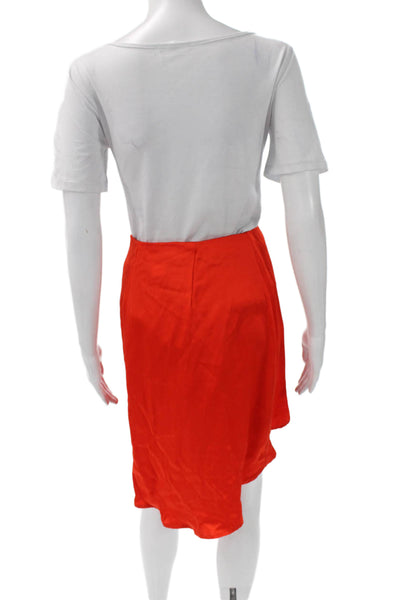 Nonchalant Label Womens Orange Wrap Skirt Knee Length Polyester Blend Size XS