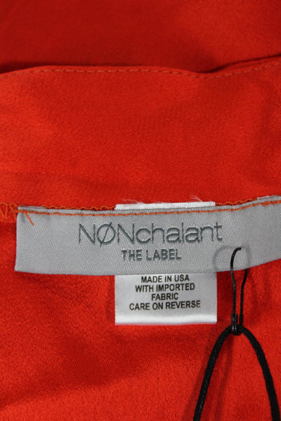 Nonchalant Label Womens Orange Wrap Skirt Knee Length Polyester Blend Size XS