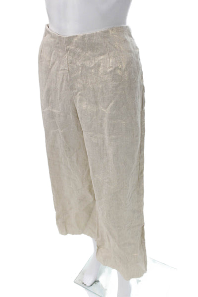 Nonchalant Label Womens Cropped Pants Beige Polyester Zip Solid Size S