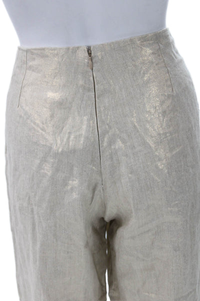 Nonchalant Label Womens Cropped Pants Beige Polyester Zip Solid Size S