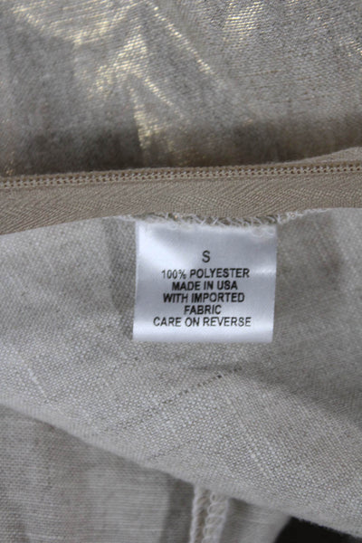 Nonchalant Label Womens Cropped Pants Beige Polyester Zip Solid Size S