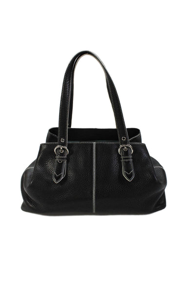 Cole Haan Womens Leather Medium Satchel Bag Handbag Black