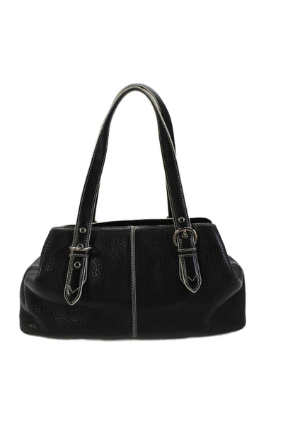 Cole Haan Womens Leather Medium Satchel Bag Handbag Black