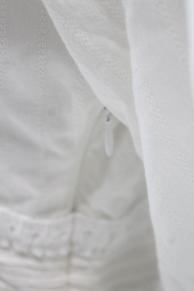 Intermix Womens Fit & Flare White V-Neck Short Zip Longsleeve Dress Size 2