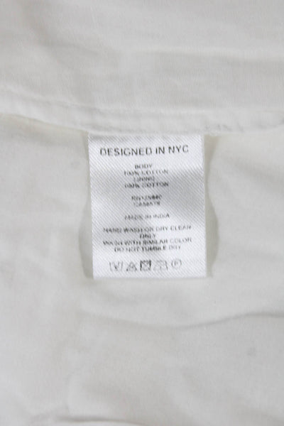 Intermix Womens Fit & Flare White V-Neck Short Zip Longsleeve Dress Size 2