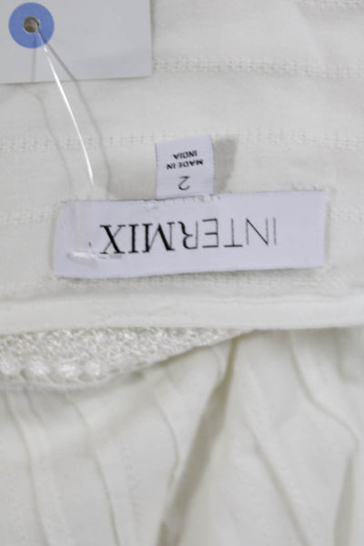 Intermix Womens Fit & Flare White V-Neck Short Zip Longsleeve Dress Size 2