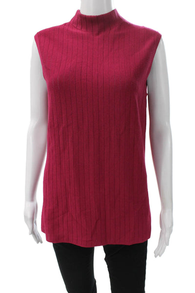 Lafayette 148 New York Womens Tunic Red Striped Sleeveless Size M