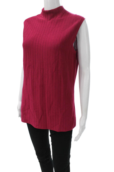 Lafayette 148 New York Womens Tunic Red Striped Sleeveless Size M