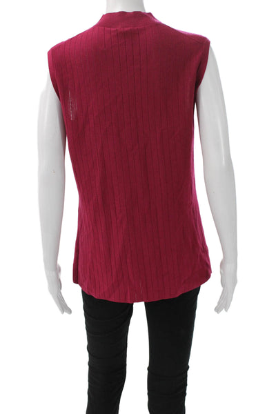 Lafayette 148 New York Womens Tunic Red Striped Sleeveless Size M